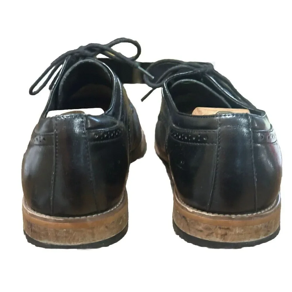 Stacy Adams Men's‎ Dwight Moc Toe Oxford Black Leather Dress Shoes Size 13M EUC